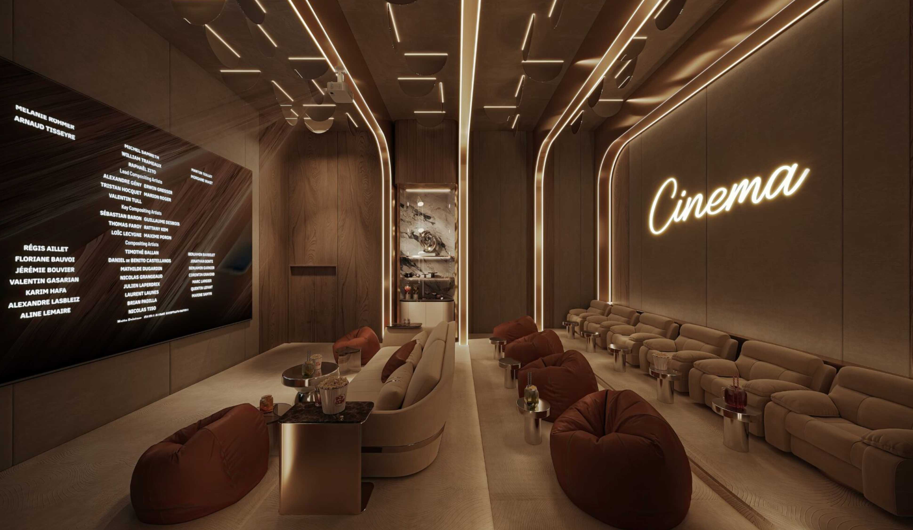 Private cinema with luxury seating at Breez by Danube - exclusive entertainment amenities for residents